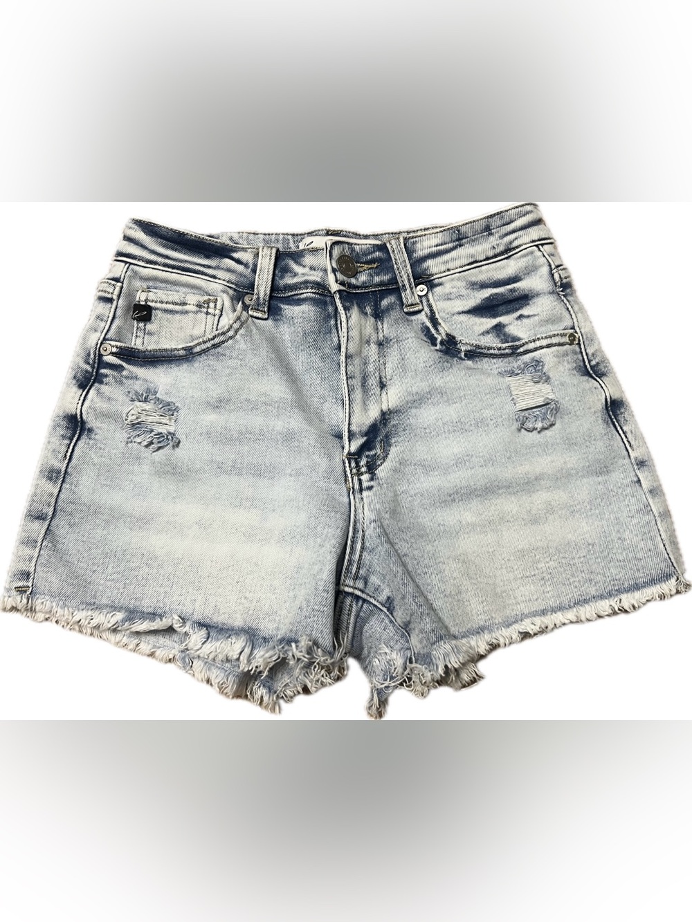KanCan Light Wash Distressed Denim Shorts